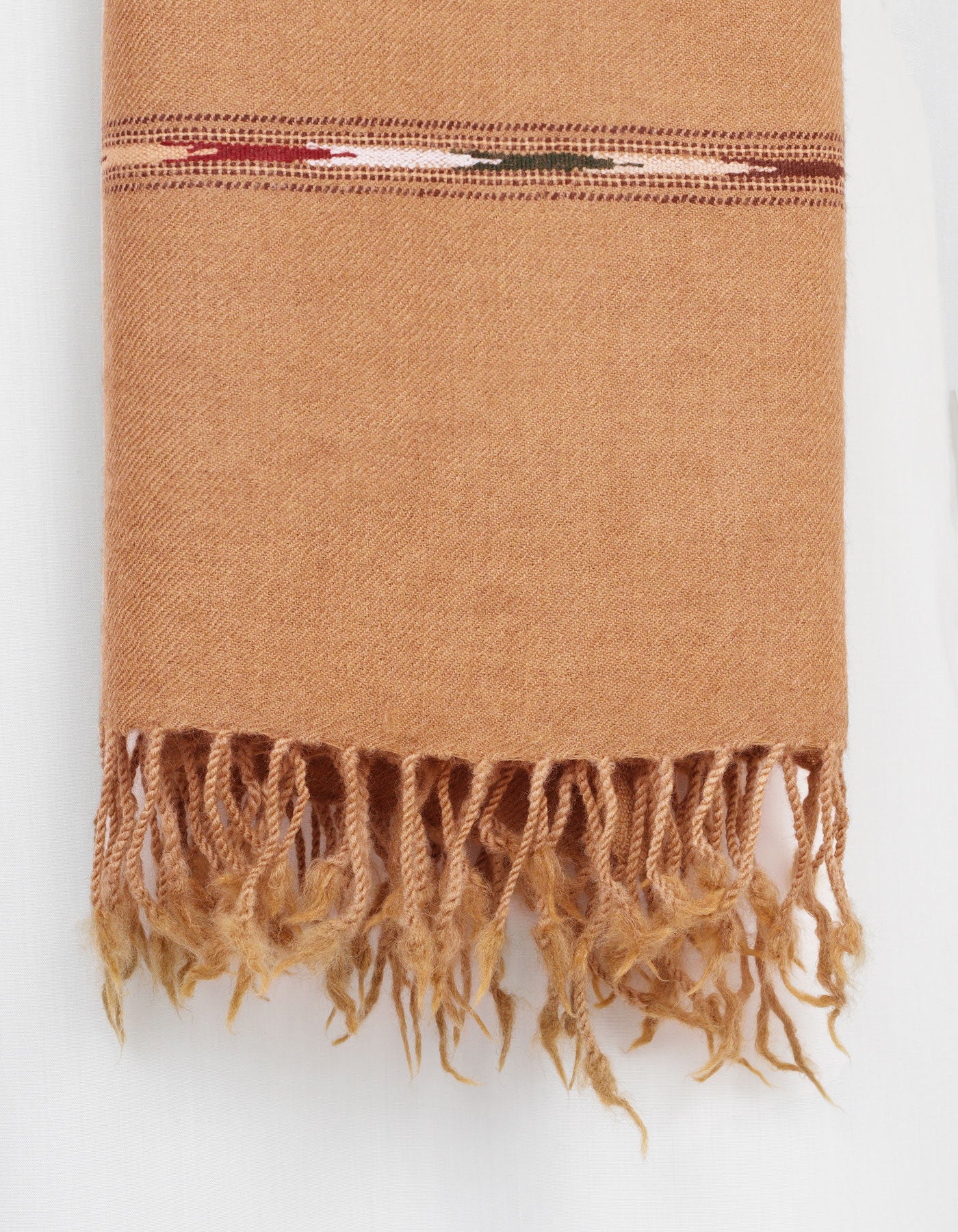 D Brown Plain 100% Wool Men Shawl